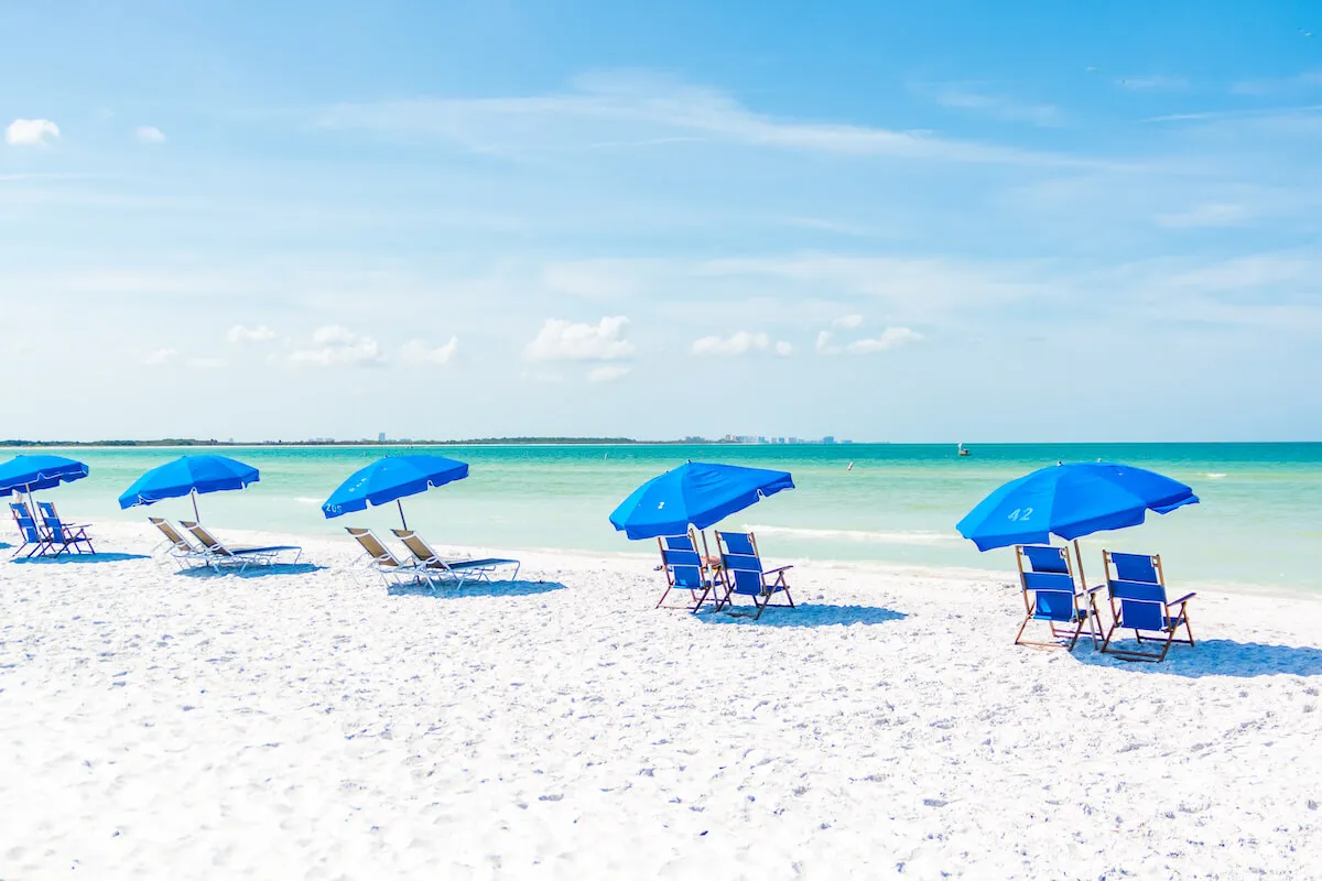 Clearwater beach chairs and umbrella rentals